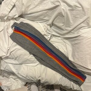 Aviator Nation Gray Sweatpants with Rainbow Accents